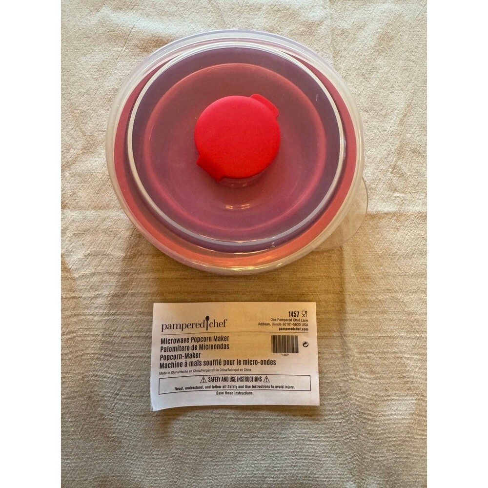 Pampered Chef Collapsible Silicone Microwave Popcorn Maker New